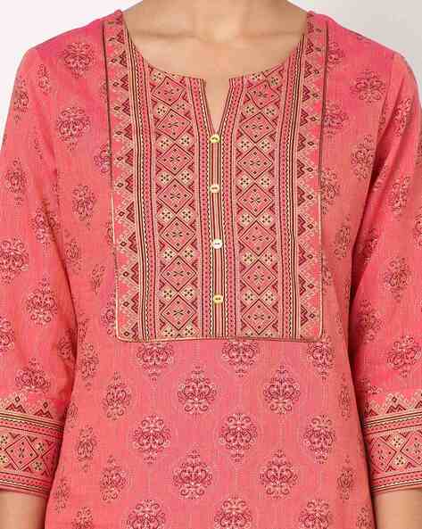Womens CORAL Color KURTHI
