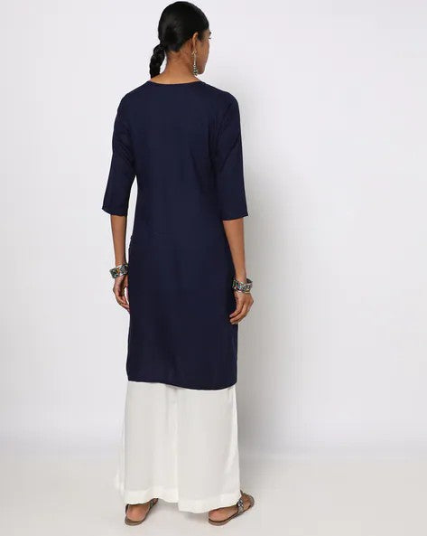 Womens NAVY Color KURTHI