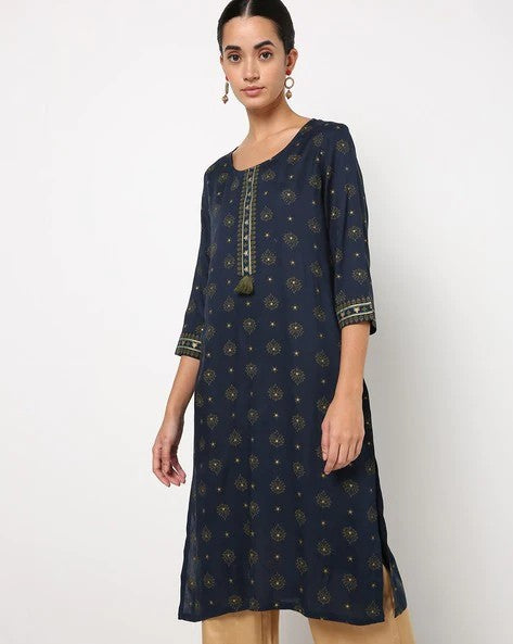 Womens NAVY Color KURTHI