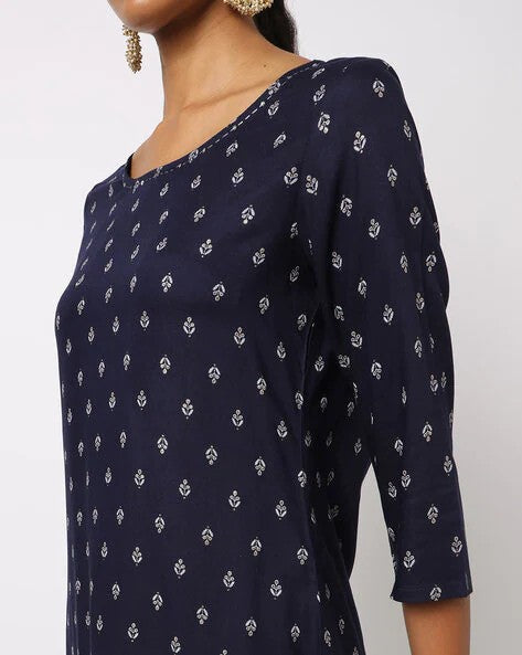 Womens NAVY Color KURTHI