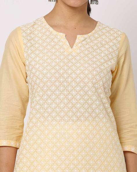 Womens YELLOW Color KURTHI