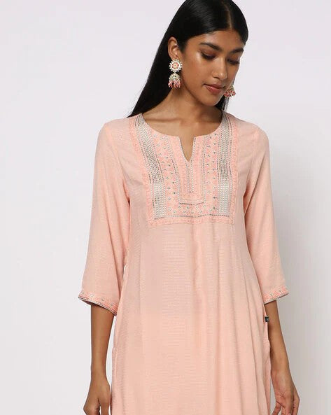 Womens PEACH Color KURTHI