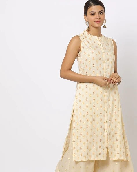Womens CREAM Color KURTHI