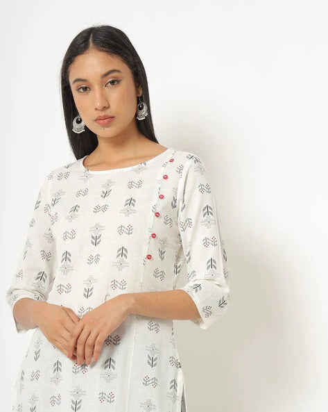 Womens OFF WHITE Color KURTHI