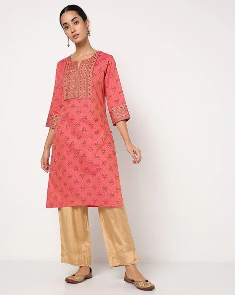 Womens CORAL Color KURTHI