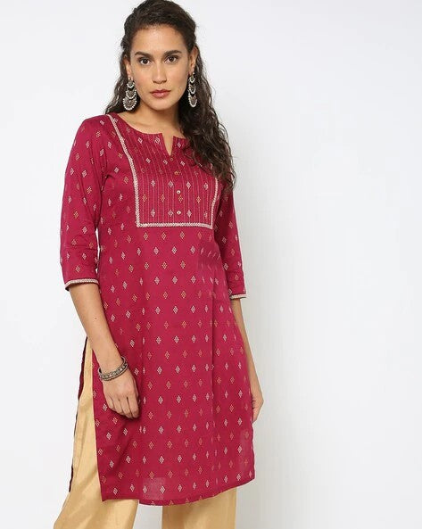 Womens WINE Color KURTHI