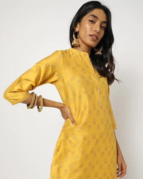 Womens MUSTARD Color KURTHI