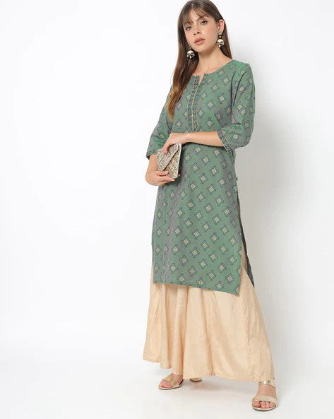 Womens OLIVE Color KURTHI