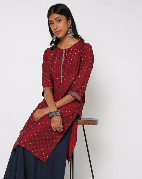 Womens MAROON Color KURTHI