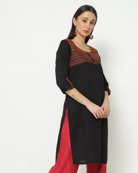 Womens BLACK Color KURTHI