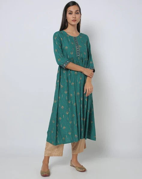Womens TEAL Color KURTHI