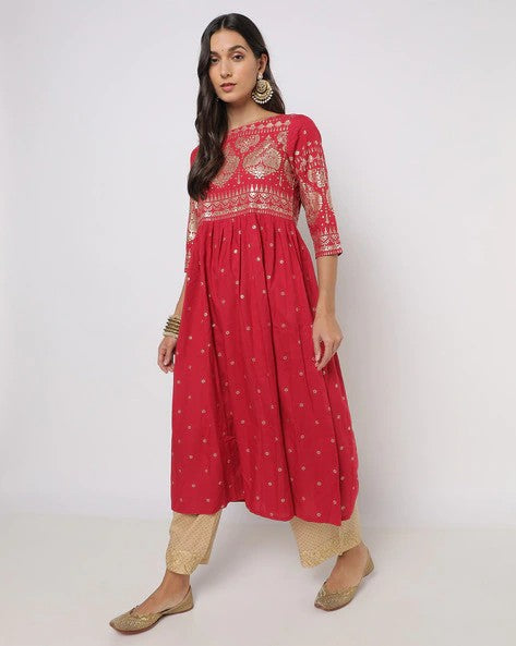Womens MAROON Color KURTHI