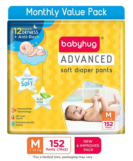 Baby Hug Advanced Pant Style Diapers - Medium