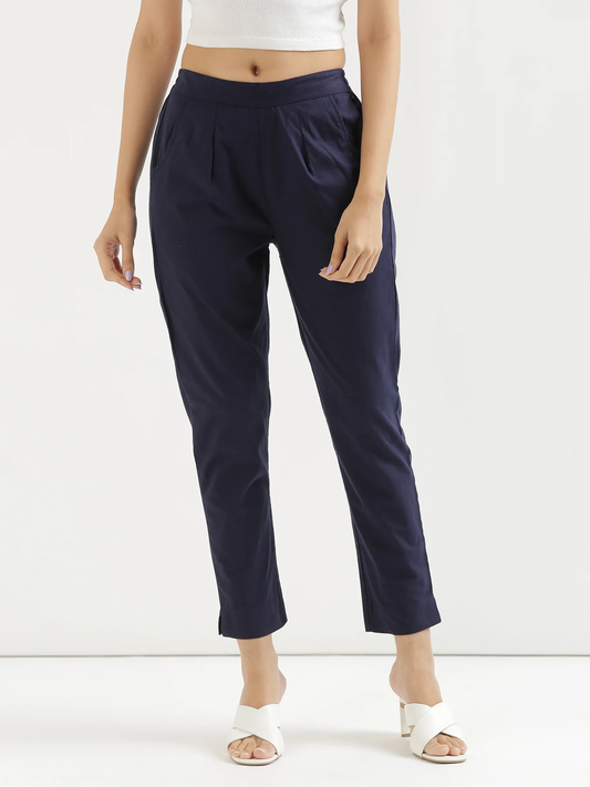 Everyday Cotton Pants - Navy Blue