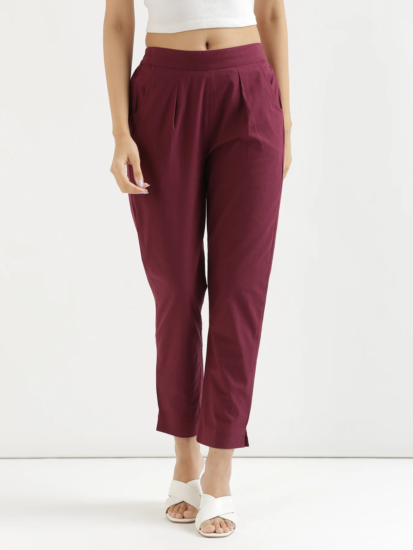 Everyday Cotton Pants - Wine