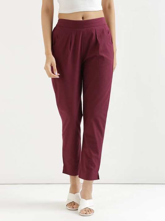 Everyday Cotton Pants - Wine