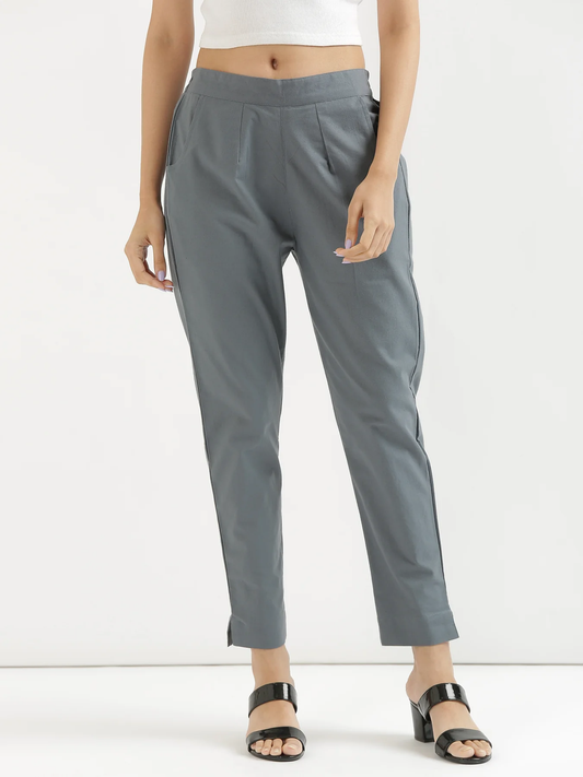 Everyday Cotton Pants - Cement Grey