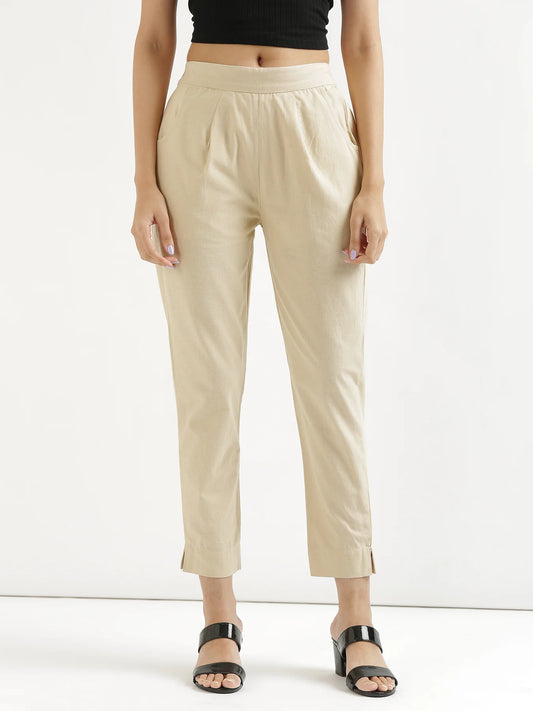 Everyday Cotton Pants - Beige