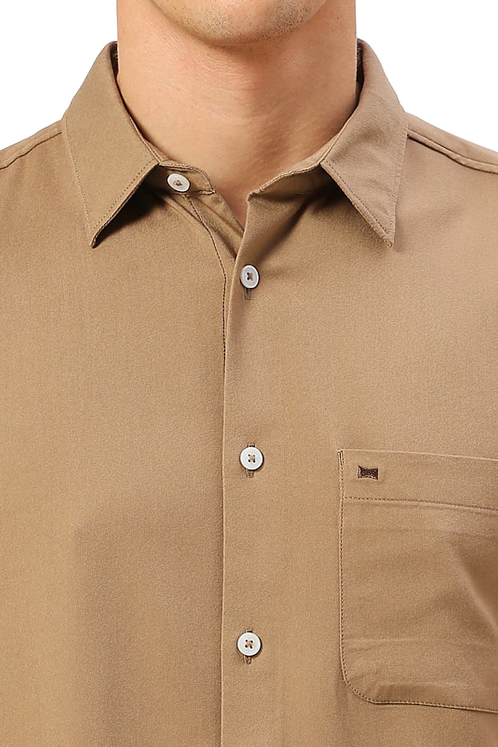 Basics Mens KHAKI SLIM PLAIN SHIRT - 24BSH53520