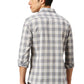 Basics Mens GREY SLIM CHECKS SHIRT - 24BSH54758