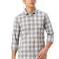 Basics Mens GREY SLIM CHECKS SHIRT - 24BSH54758