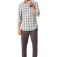 Basics Mens GREY SLIM CHECKS SHIRT - 24BSH54758