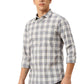 Basics Mens GREY SLIM CHECKS SHIRT - 24BSH54758