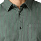 Basics Mens OLIVE SLIM STRIPES SHIRT - 24BSH54862