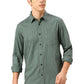 Basics Mens OLIVE SLIM STRIPES SHIRT - 24BSH54862