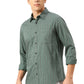 Basics Mens OLIVE SLIM STRIPES SHIRT - 24BSH54862