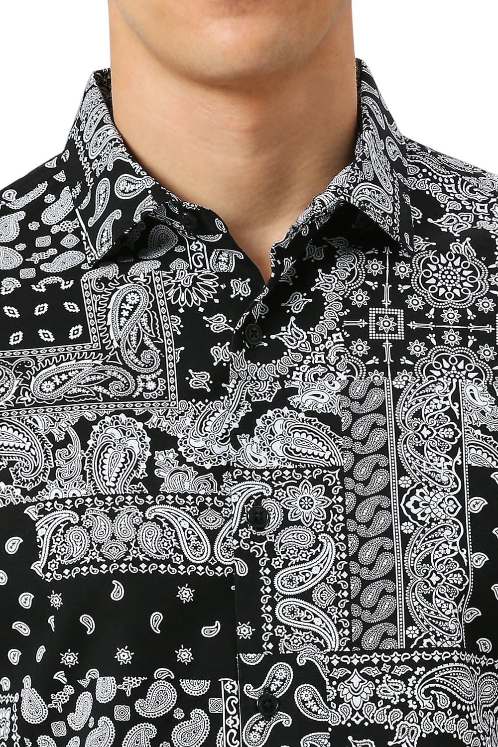 Basics Mens BLACK SLIM PRINT SHIRT - 24BSH55123