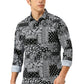 Basics Mens BLACK SLIM PRINT SHIRT - 24BSH55123