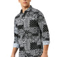 Basics Mens BLACK SLIM PRINT SHIRT - 24BSH55123