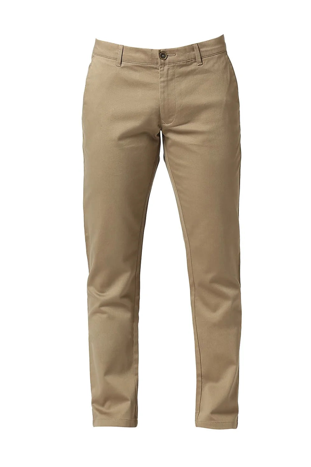 Basics Mens MID BROWN TAPERED SELF TROUSER - 24BTR55015