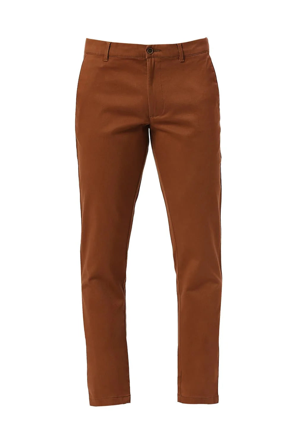 Basics Mens DK BROWN TAPERED SELF TROUSER - 24BTR55017