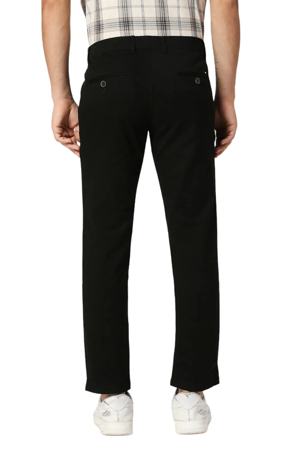 Basics Mens BLACK TAPERED SELF TROUSER - 24BTR55091