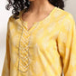 Women Block Print Straight Kurta with Pants - 443053819001