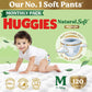 Huggies Natural Soft Premium Baby Diaper Pants, Our No.1 Soft Pants, New Born/Extra Small (XS) Size (0-5 Kgs), Pack of 76 | Cloud Softness All over with India's 1st Cloud Touch Belt