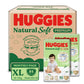 Huggies Natural Soft Premium Baby Diaper Pants, Our No.1 Soft Pants, New Born/Extra Small (XS) Size (0-5 Kgs), Pack of 76 | Cloud Softness All over with India's 1st Cloud Touch Belt