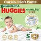 Huggies Natural Soft Premium Baby Diaper Pants, Our No.1 Soft Pants, New Born/Extra Small (XS) Size (0-5 Kgs), Pack of 76 | Cloud Softness All over with India's 1st Cloud Touch Belt