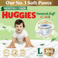 Huggies Natural Soft Premium Baby Diaper Pants, Our No.1 Soft Pants, New Born/Extra Small (XS) Size (0-5 Kgs), Pack of 76 | Cloud Softness All over with India's 1st Cloud Touch Belt