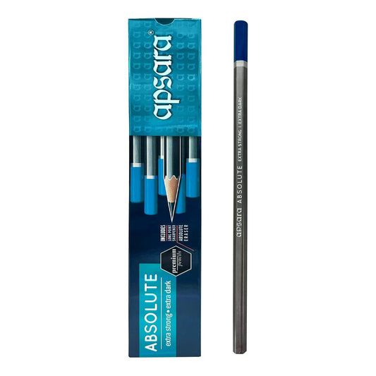 Apsara Absolute Extra Dark Pencils | Soft Lead Produces Long-lasting | Readable Strokes | Hexagonal Shape for a Perfect Grip | Easy Sharpening | School & Office Purpose | (Pack of 10)