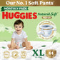 Huggies Natural Soft Premium Baby Diaper Pants, Our No.1 Soft Pants, New Born/Extra Small (XS) Size (0-5 Kgs), Pack of 76 | Cloud Softness All over with India's 1st Cloud Touch Belt