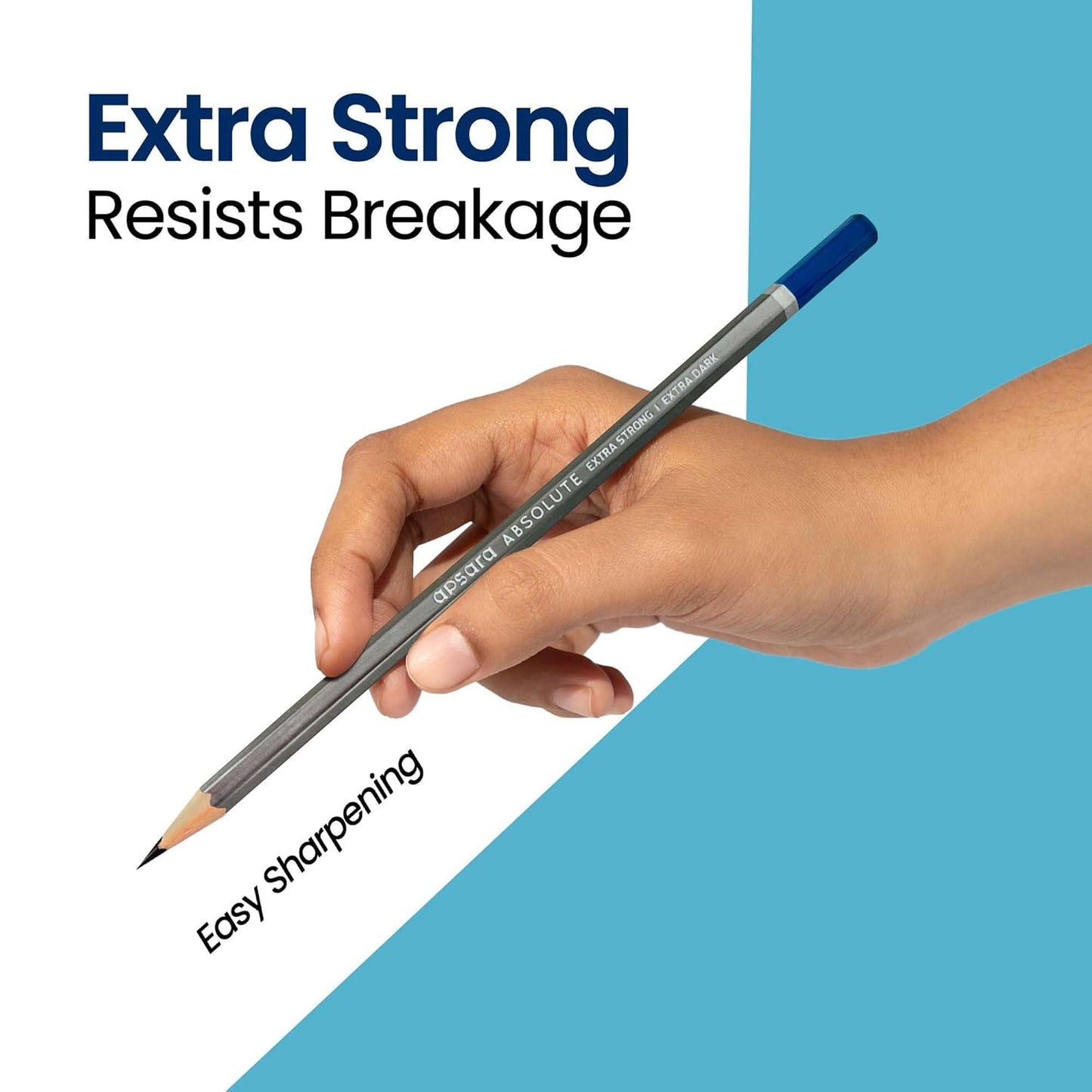 Apsara Absolute Extra Dark Pencils | Soft Lead Produces Long-lasting | Readable Strokes | Hexagonal Shape for a Perfect Grip | Easy Sharpening | School & Office Purpose | (Pack of 10)