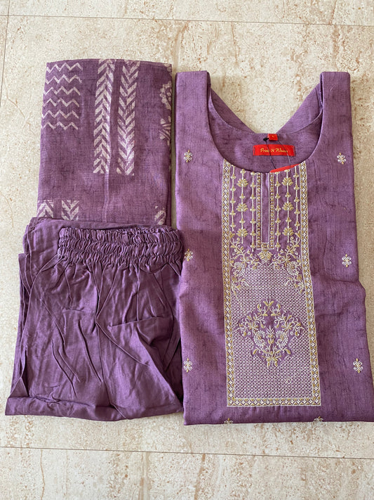 3 PCS KURTHI SET VEERAPURPLE