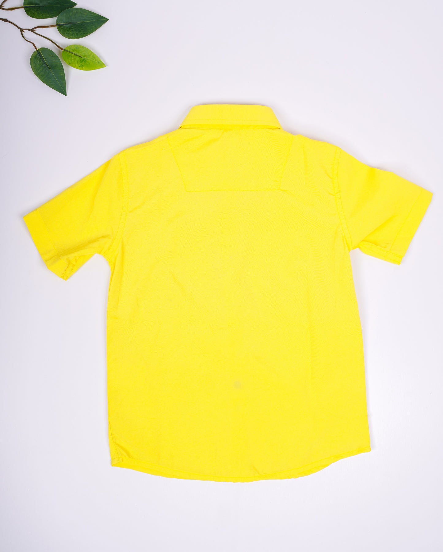 2404LDBSH0119 Boys Shirt Yellow Half Sleeve