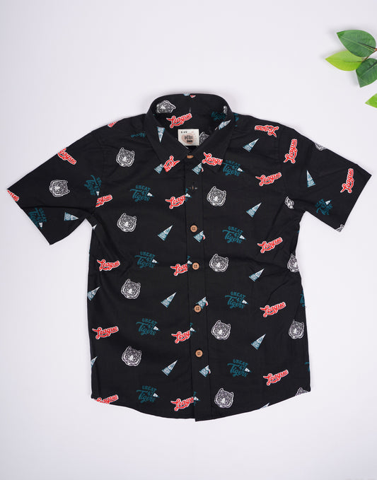 2404LDBSH0107 Boys Shirt Black Half Sleeve