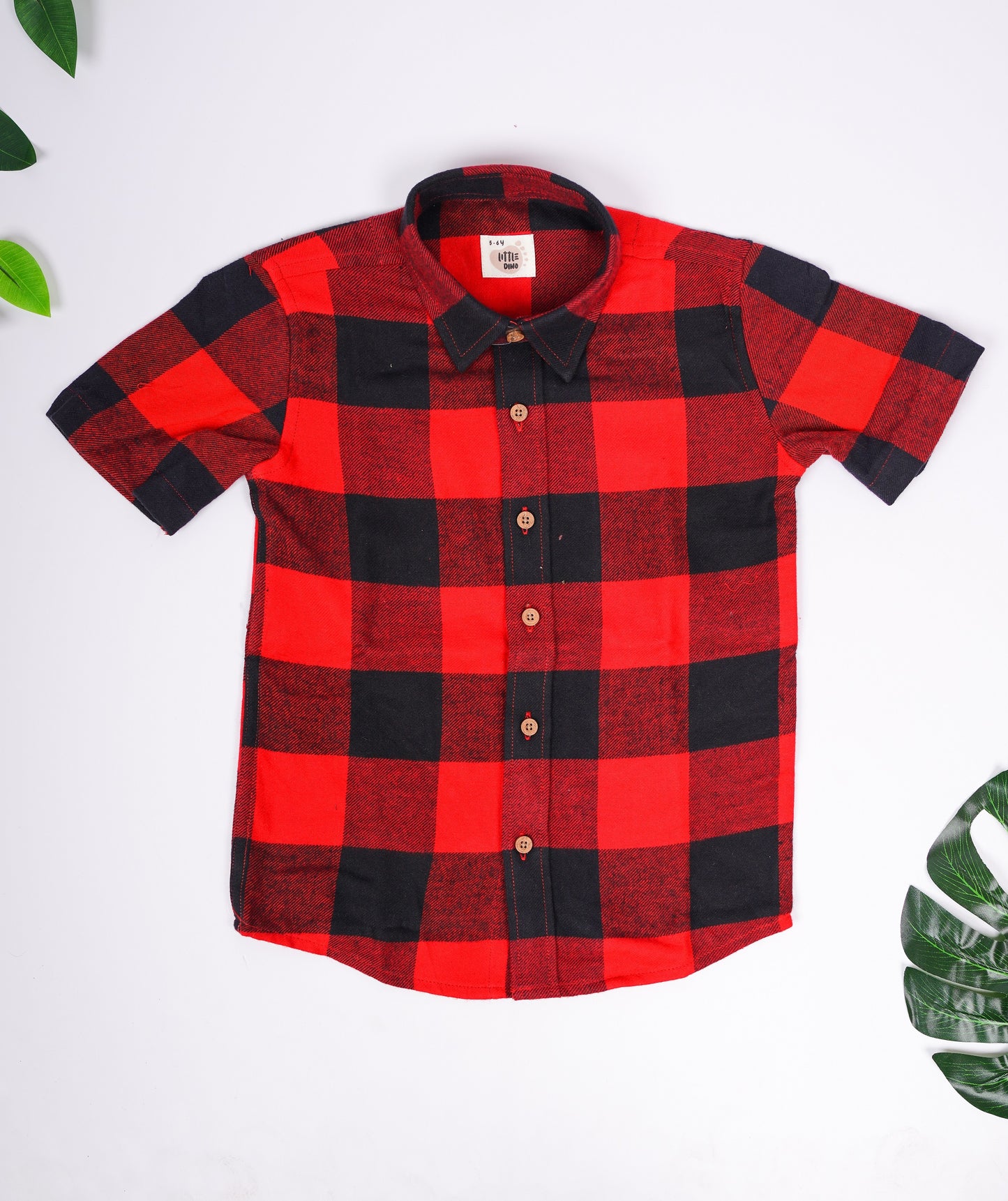 2404LDBSH0108 Boys Shirt Red Half Sleeve