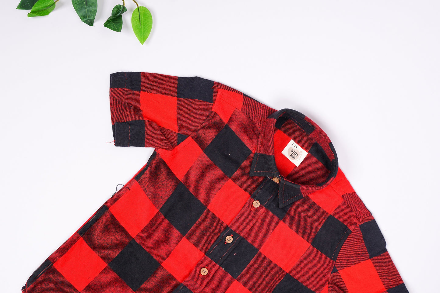 2404LDBSH0108 Boys Shirt Red Half Sleeve