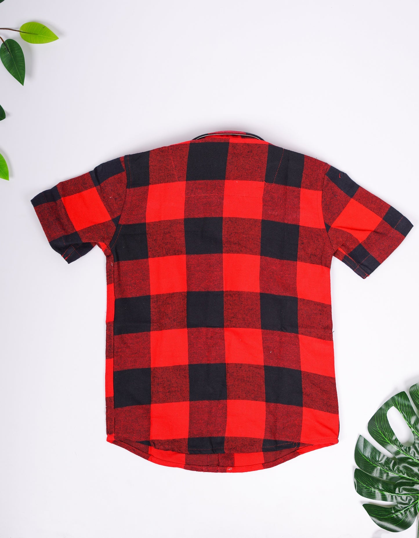 2404LDBSH0108 Boys Shirt Red Half Sleeve